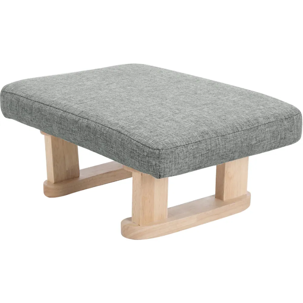 Padded Rocking Footstool - Grey, Linen