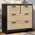 Rattan Wood Storage Cabinet - Black