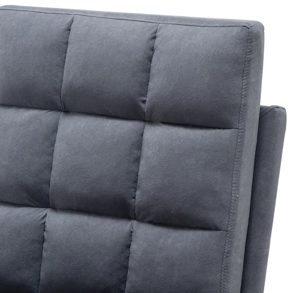 Recliner Armchair with Footstool - Grey, Velvet