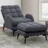 Recliner Armchair with Footstool - Grey, Velvet