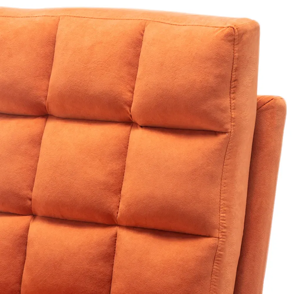 Recliner Armchair with Footstool - Orange, Velvet