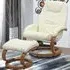 Reclining Swivel Office Chair with Footstool - Beige