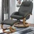 Reclining Swivel Office Chair with Footstool - Black