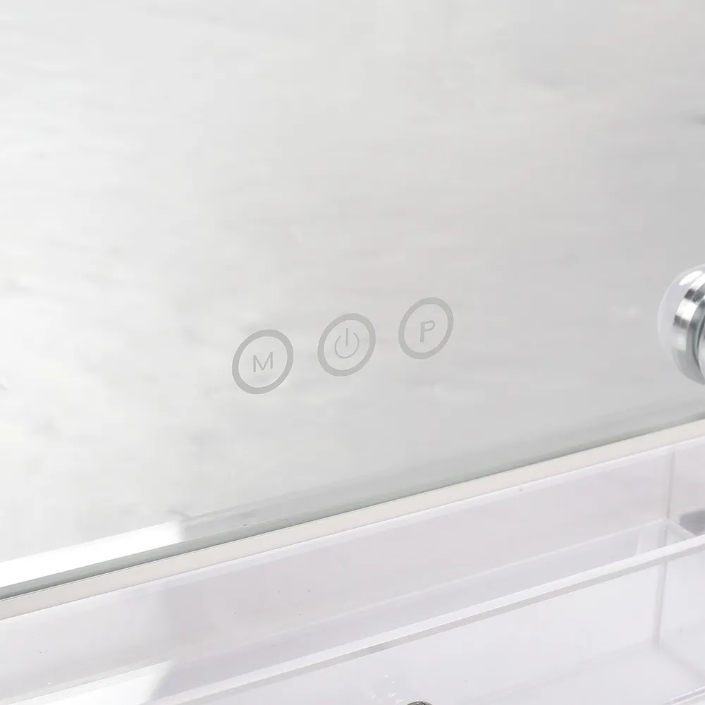 Rectangle LED Hollywood Vanity Makeup Mirror - White