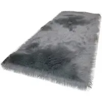 Rectangle Soft Shaggy Rug - Grey