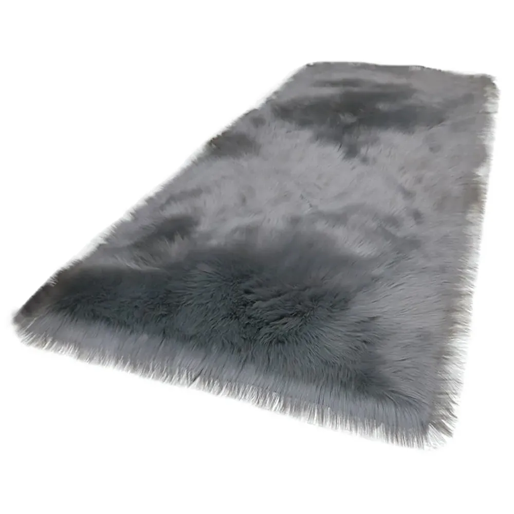 Rectangle Soft Shaggy Rug - Grey image