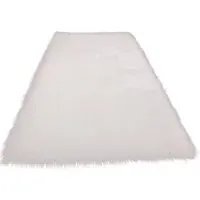 Rectangle Soft Shaggy Rug - White