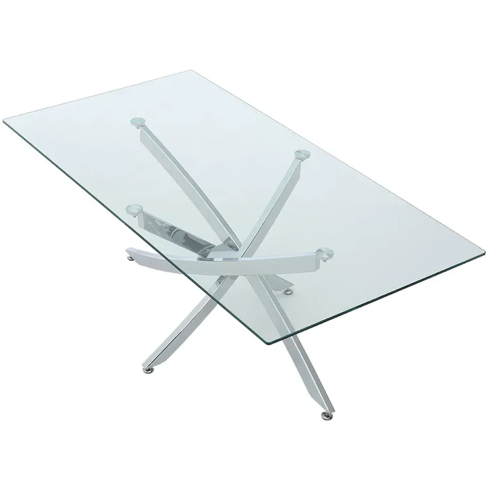 Rectangular Coffee Table - Silver, Glass