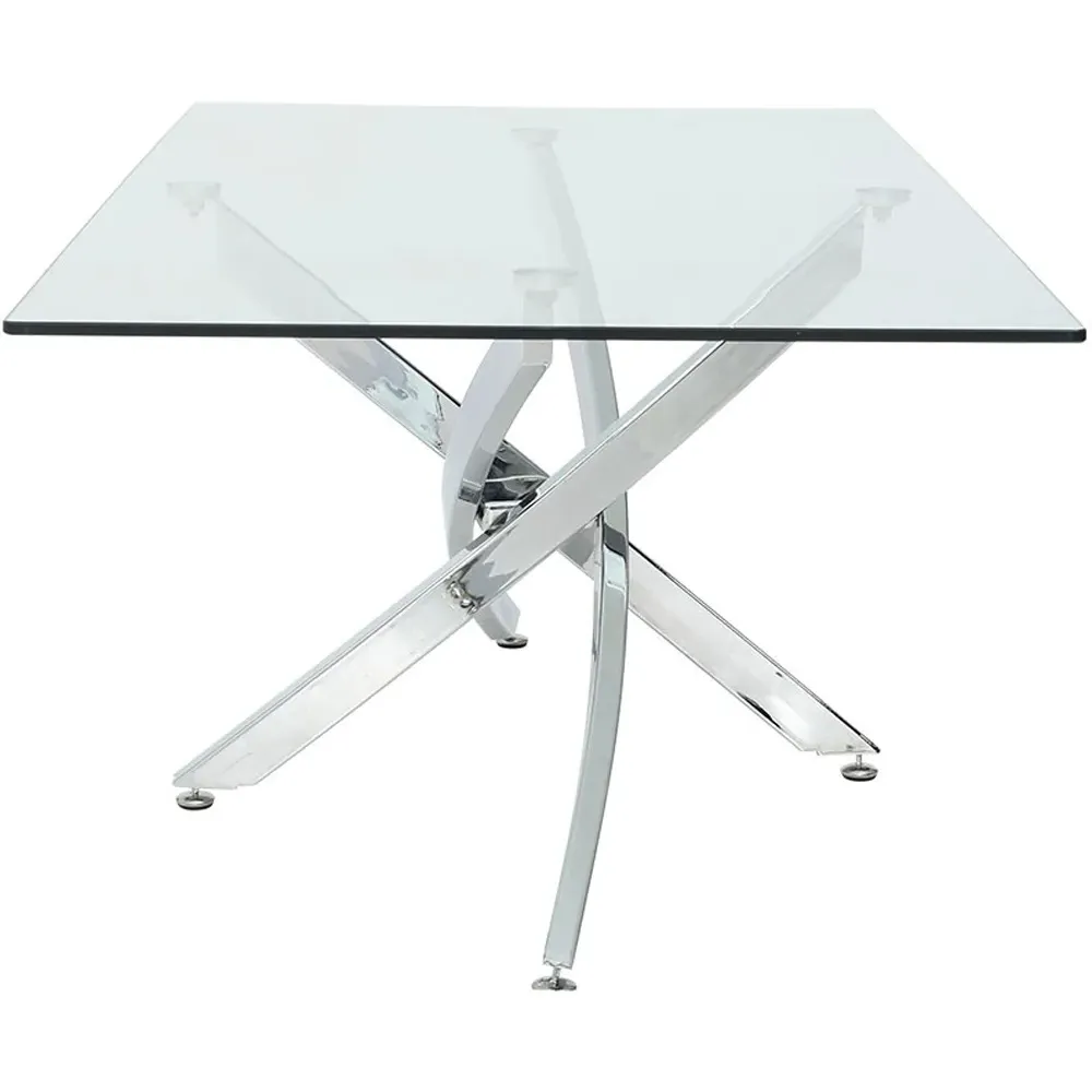 Rectangular Coffee Table - Silver, Glass