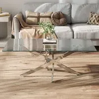 Rectangular Coffee Table - Silver, Glass