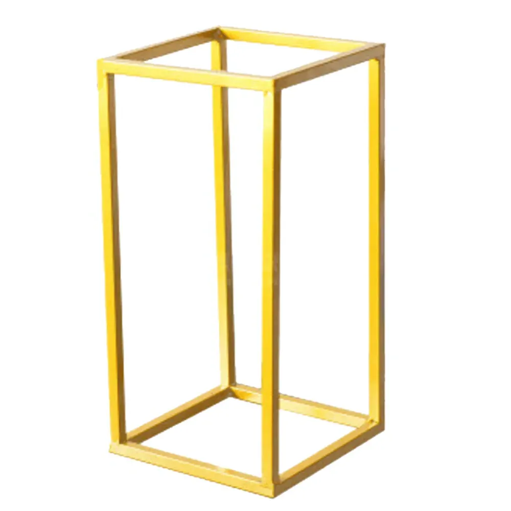 Rectangular Flower Stand Pedestal - Gold image