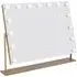 Rectangular Hollywood LED Vanity Mirror - Gold, Metal