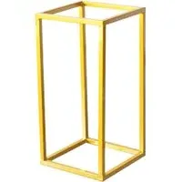 Rectangular Metal Flower Stand Pedestal Rack - Gold