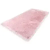 Rectangular Shaggy Rug - Pink