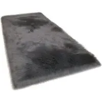 Rectangular Super Soft Shaggy Rug - Grey, Plush