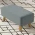 Rectangular Tofu-Shaped Footrest with Wooden Legs - Grey, Linen
