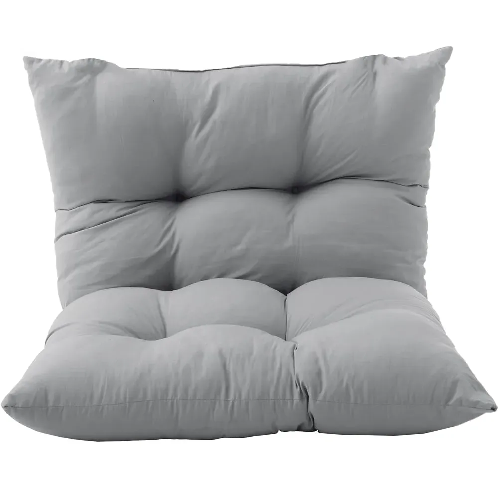 Rectangular Tufted Seat Cushion - Light Grey, Polyester image