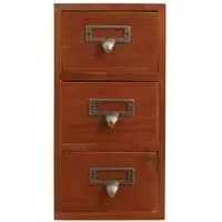 Retro Wooden Desktop Drawer Organiser Box - Brown