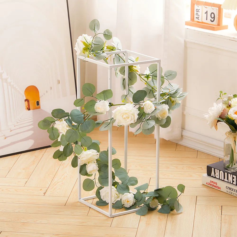 Rose Eucalyptus Artificial Vine Garland 185cm - White