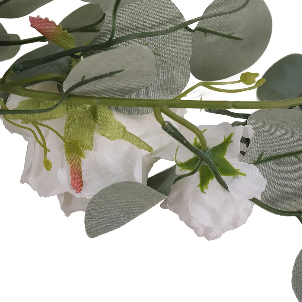 Rose Eucalyptus Artificial Vine Garland 185cm - White
