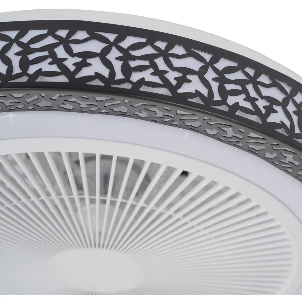 Round LED Ceiling Fan Light - Black, Acrylic