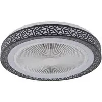 Round LED Ceiling Fan Light - Black, Acrylic