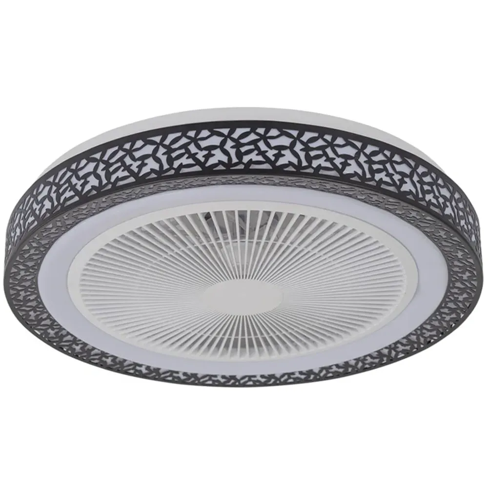 Round LED Ceiling Fan Light - Black, Acrylic