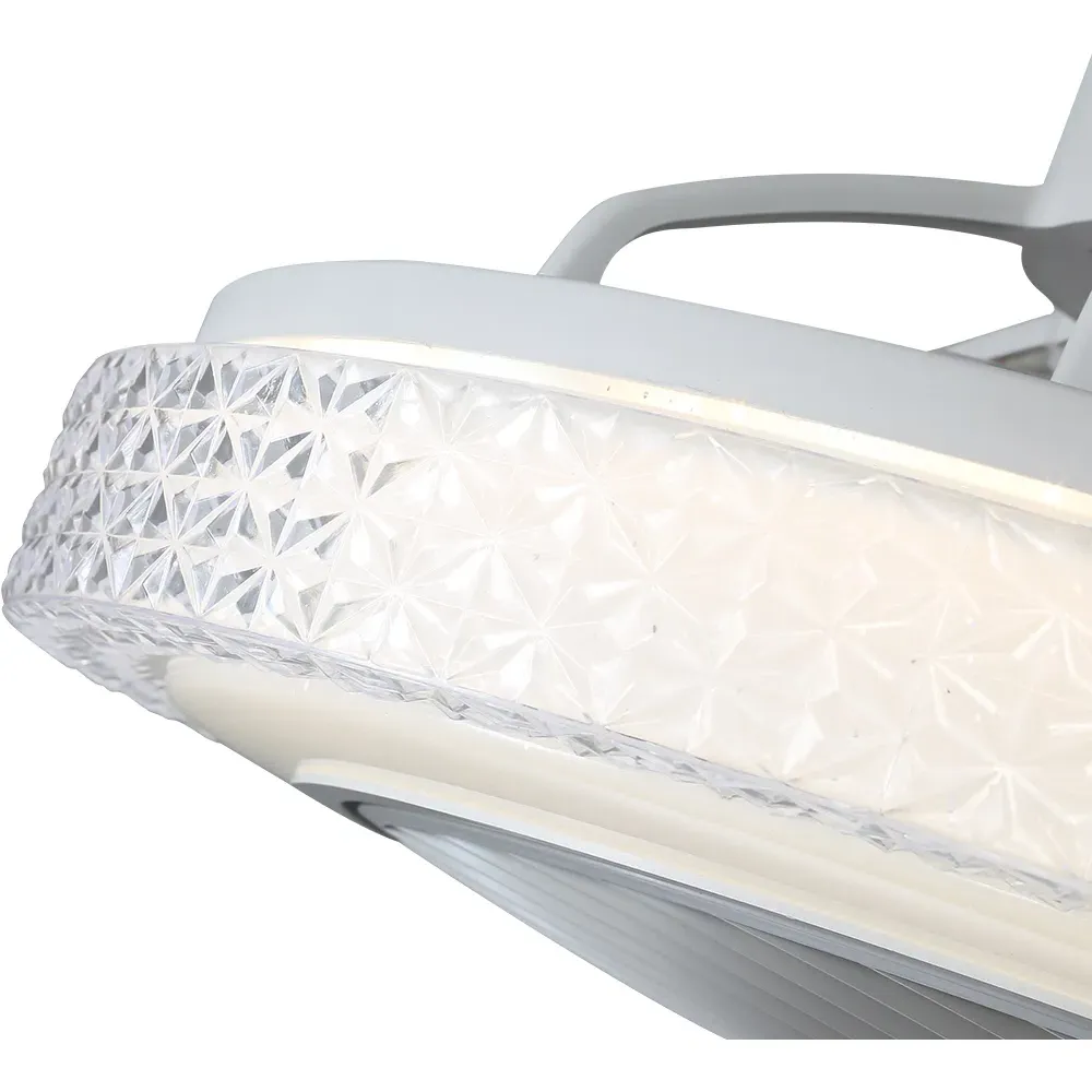 Round LED Ceiling Fan Light - White, Acrylic