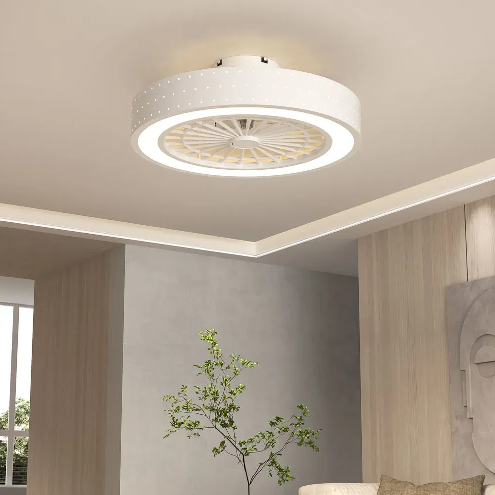 Round LED Ceiling Fan Light - White, Acrylic