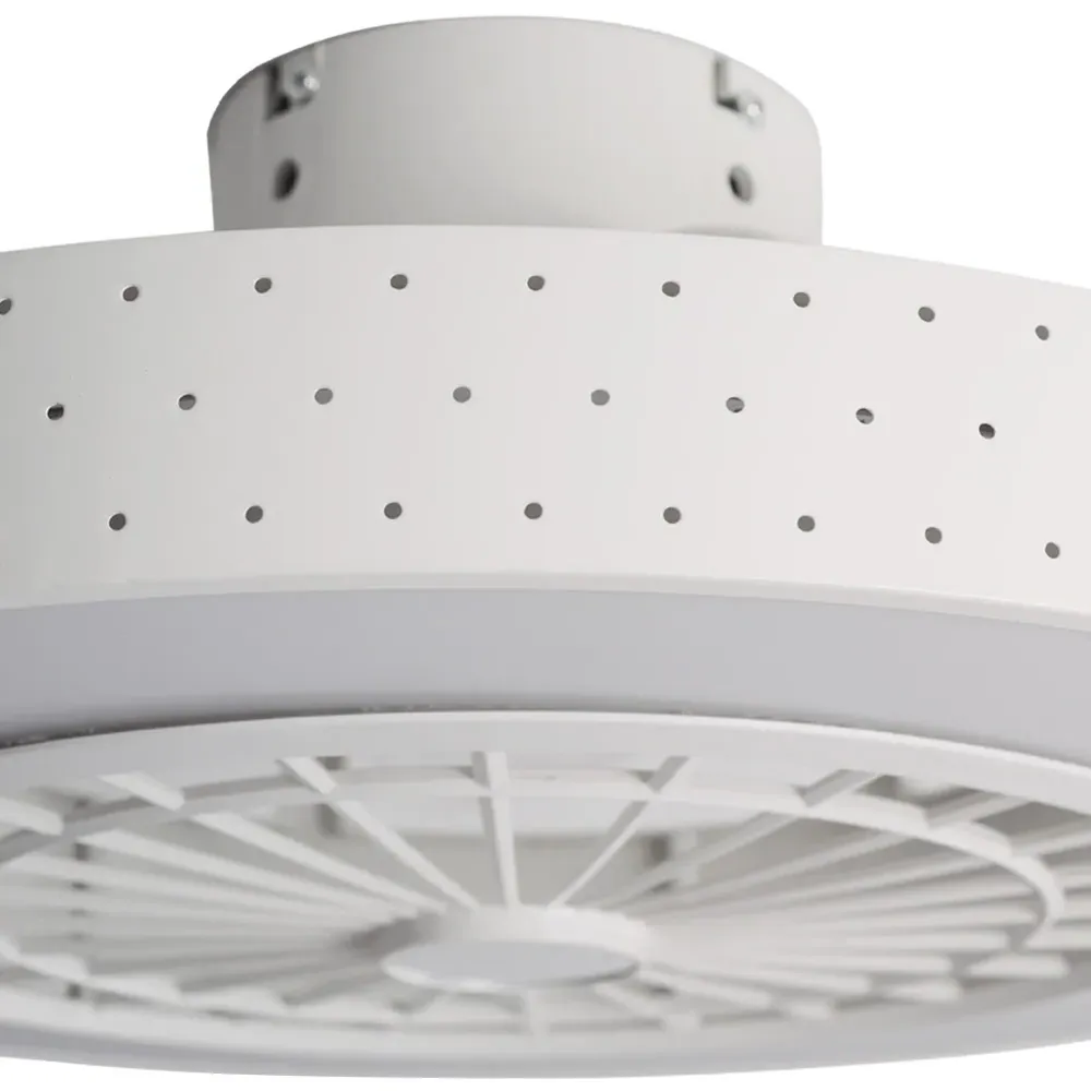 Round LED Ceiling Fan Light - White, Acrylic