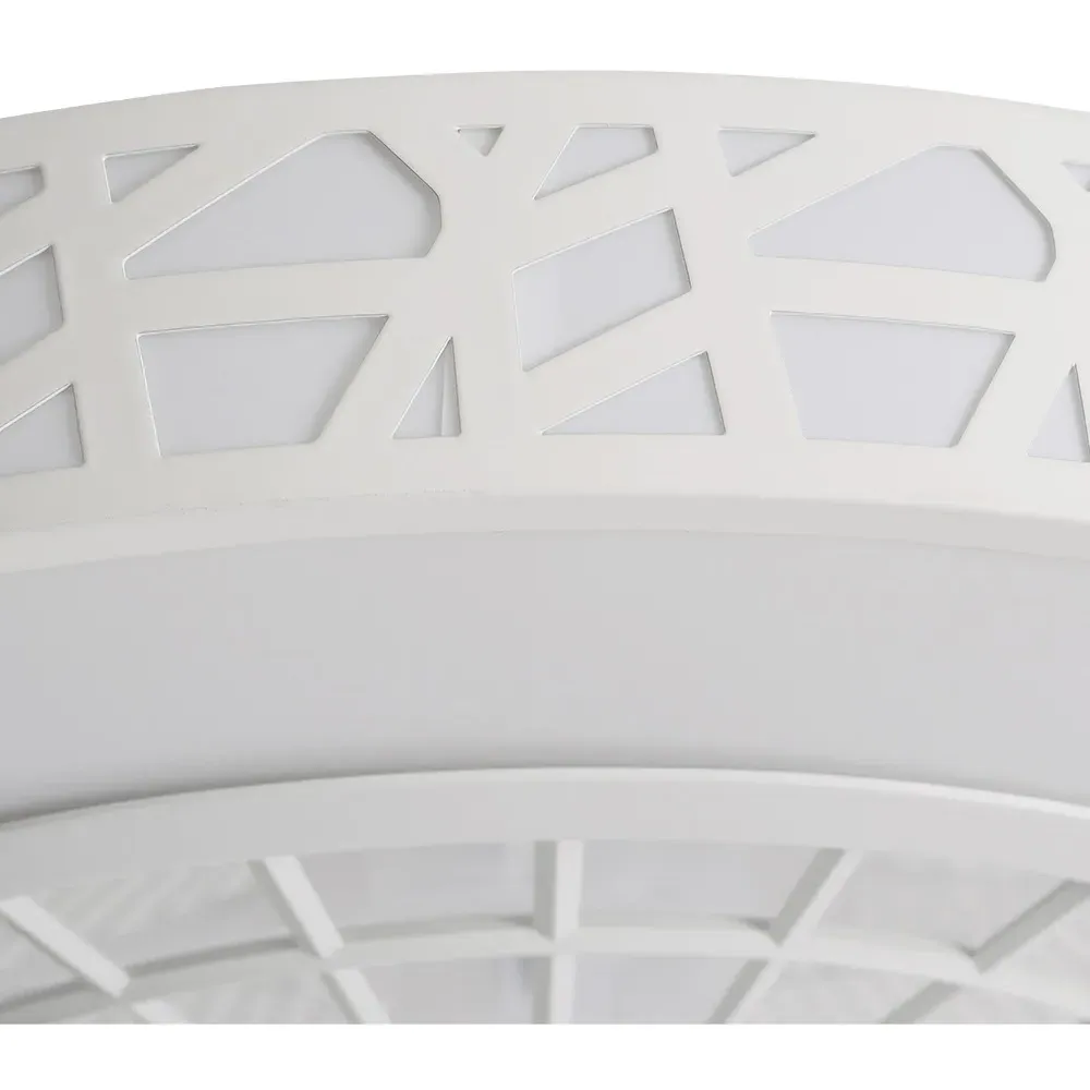 Round LED Ceiling Fan Light - White, Acrylic