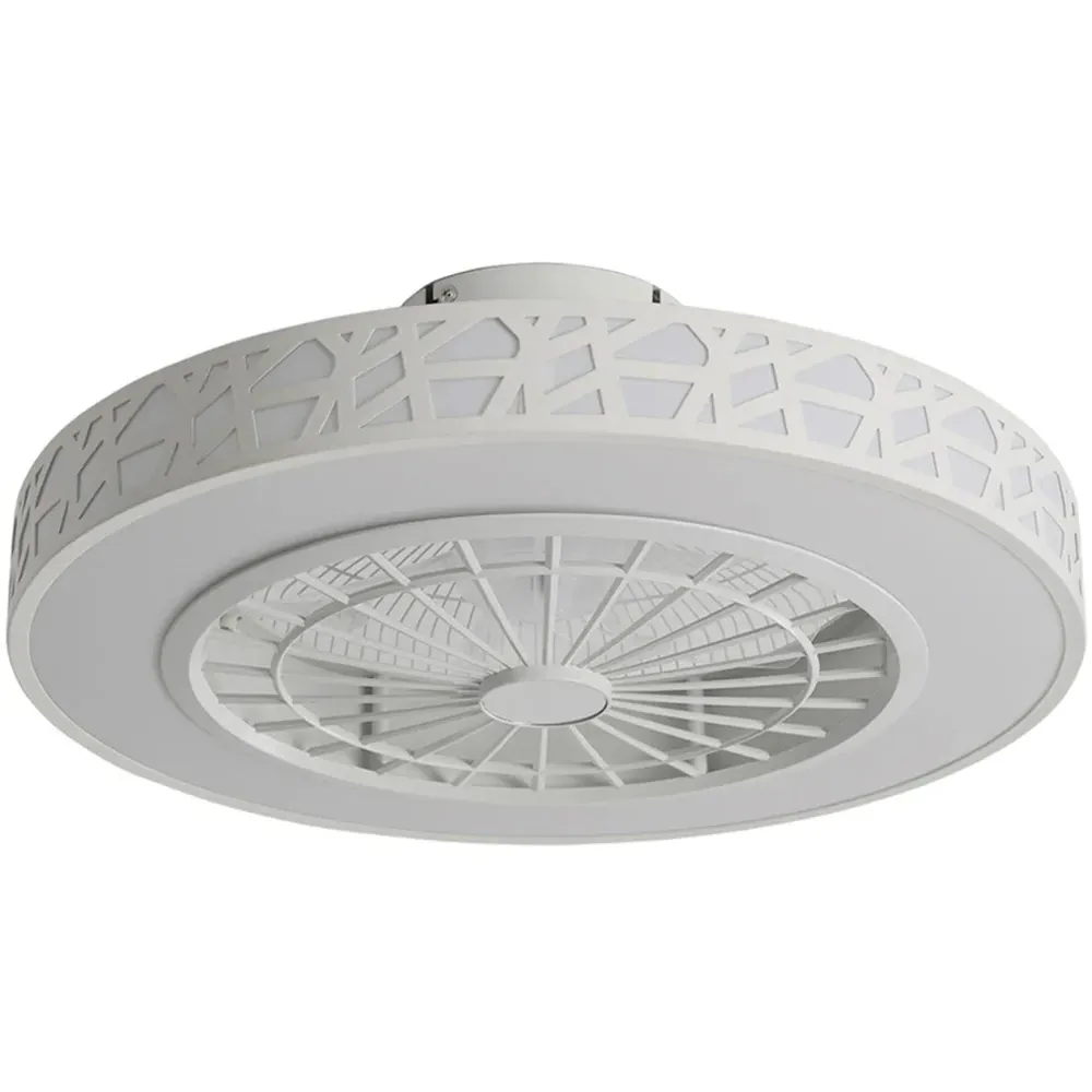 Round LED Ceiling Fan Light - White, Acrylic image