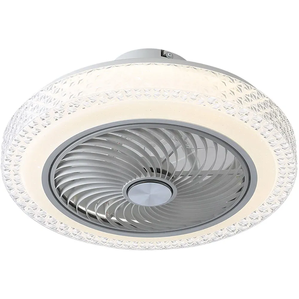 Round LED Ceiling Fan Light - White, Acrylic