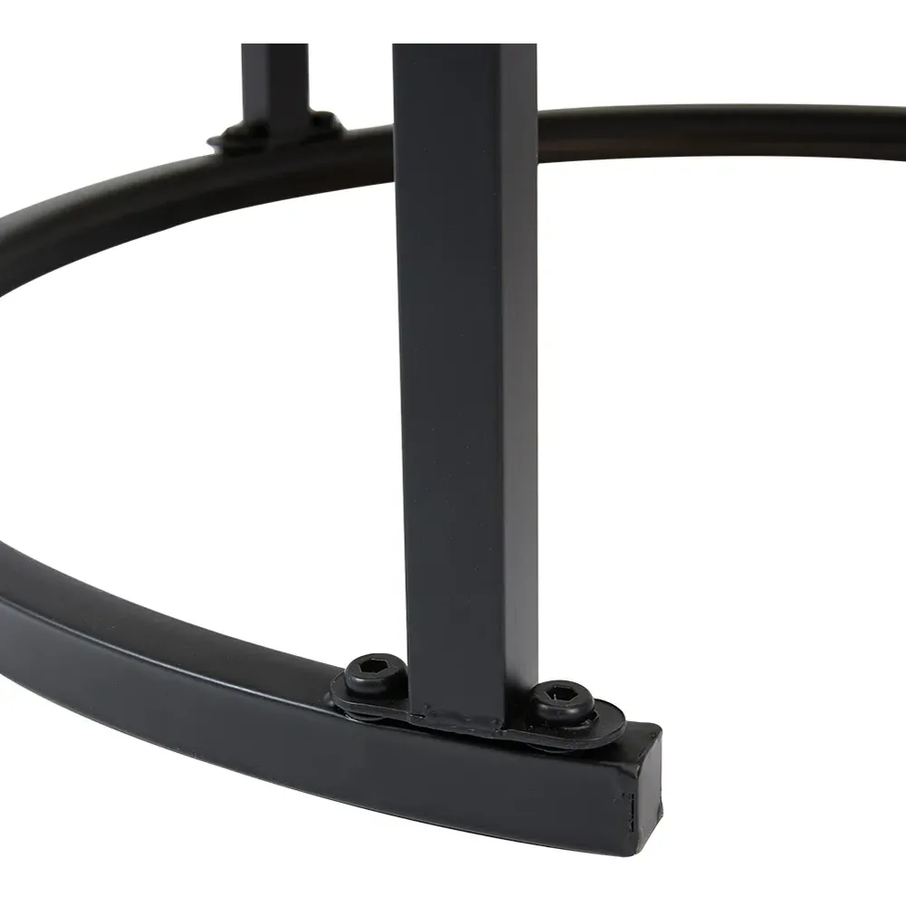 Round Nesting Tables Set of 2 - Black, Glass