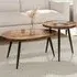 Round Nesting Tables Set of 2 - Brown, Wood