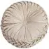 Round Pleated Pumpkin Velvet Cushion 45cm - Beige