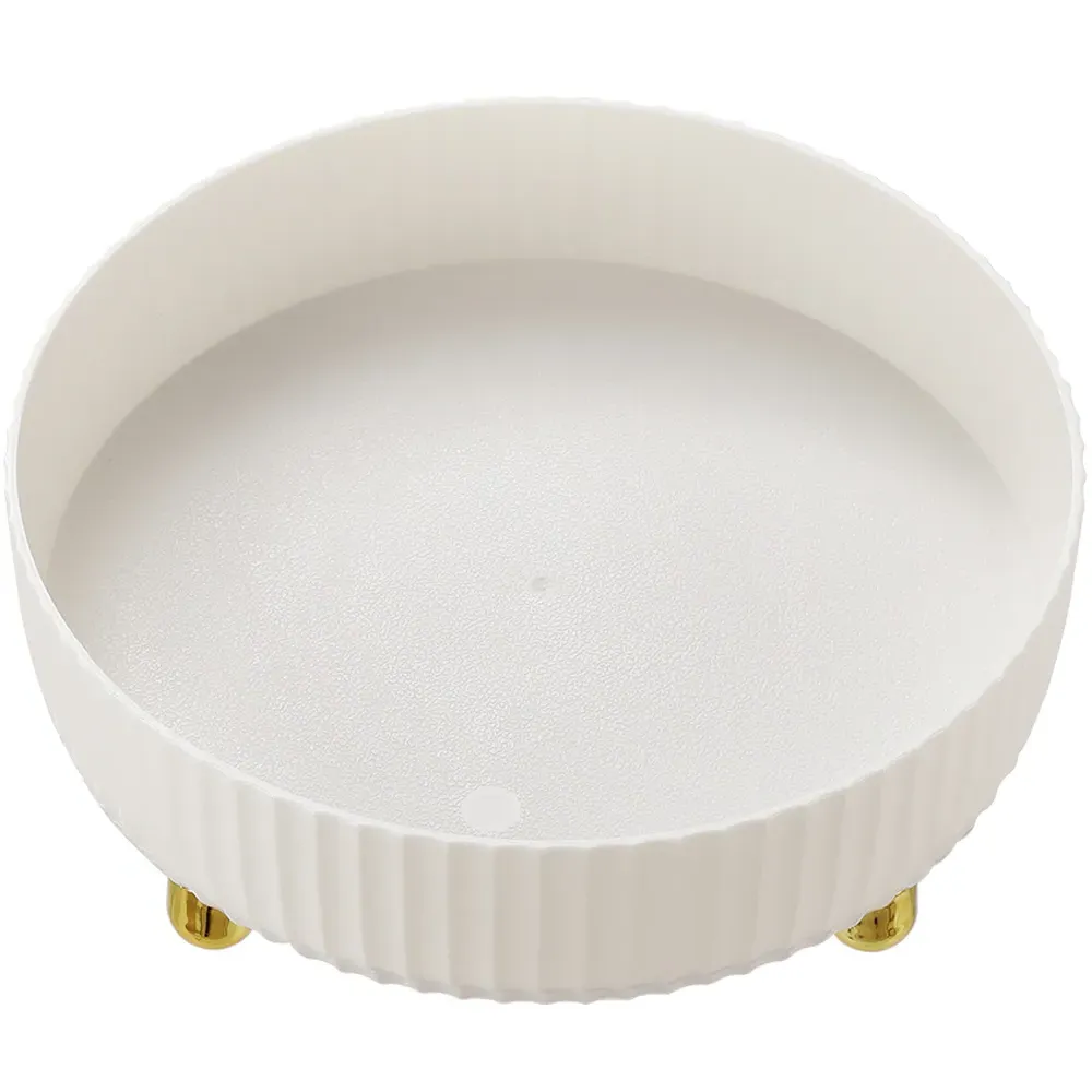 Round Rotatable Storage Organiser - White