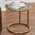 Round Side Table with Metal Base - Clear Glass, Gold