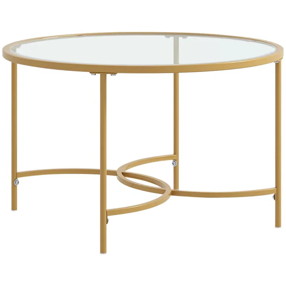 Round Tempered Glass Coffee Table - Clear