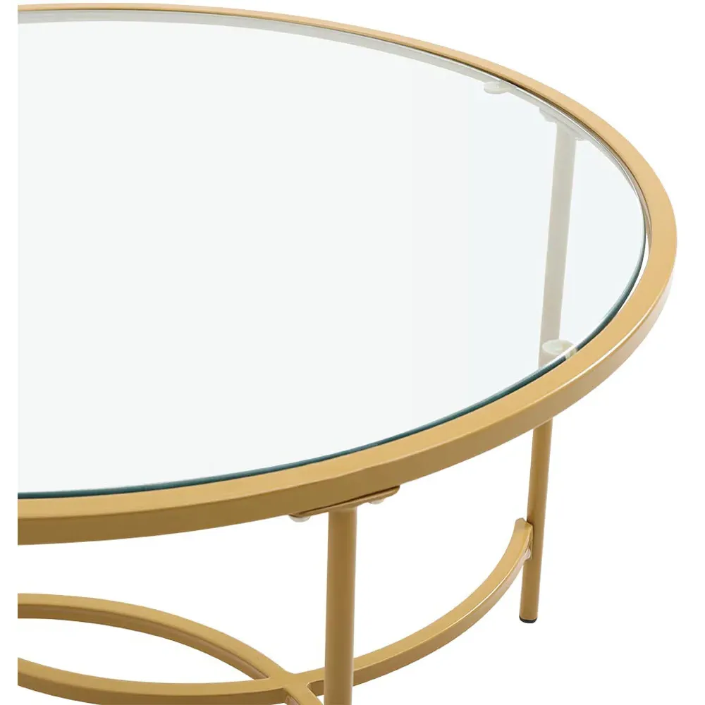 Round Tempered Glass Coffee Table - Clear