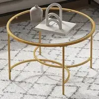 Round Tempered Glass Coffee Table - Clear
