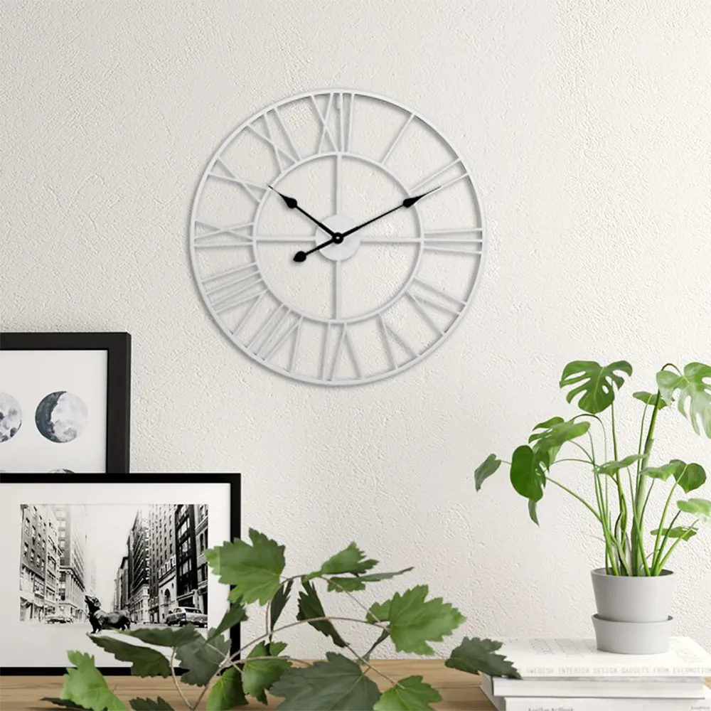 Round Wall Clock 40cm - White, Metal