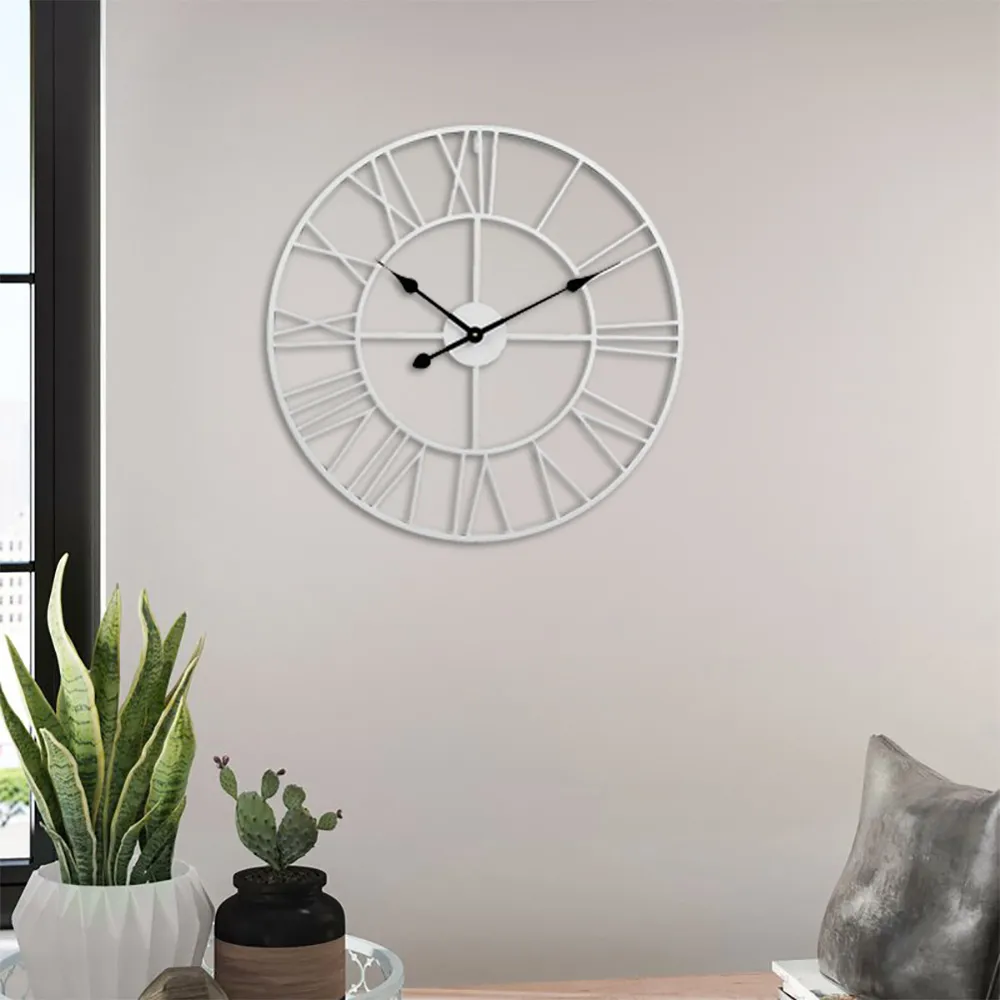Round Wall Clock 40cm - White, Metal