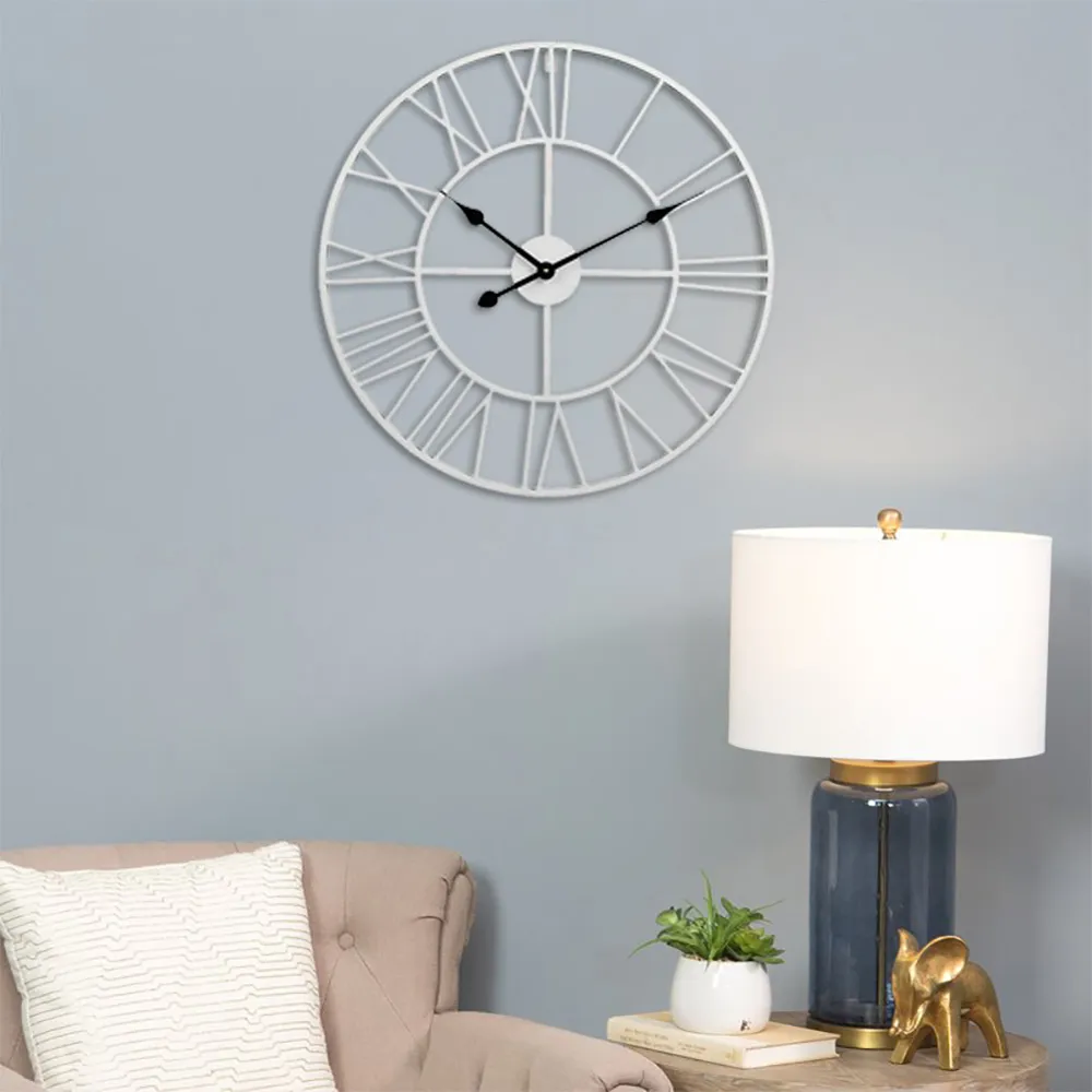 Round Wall Clock 40cm - White, Metal