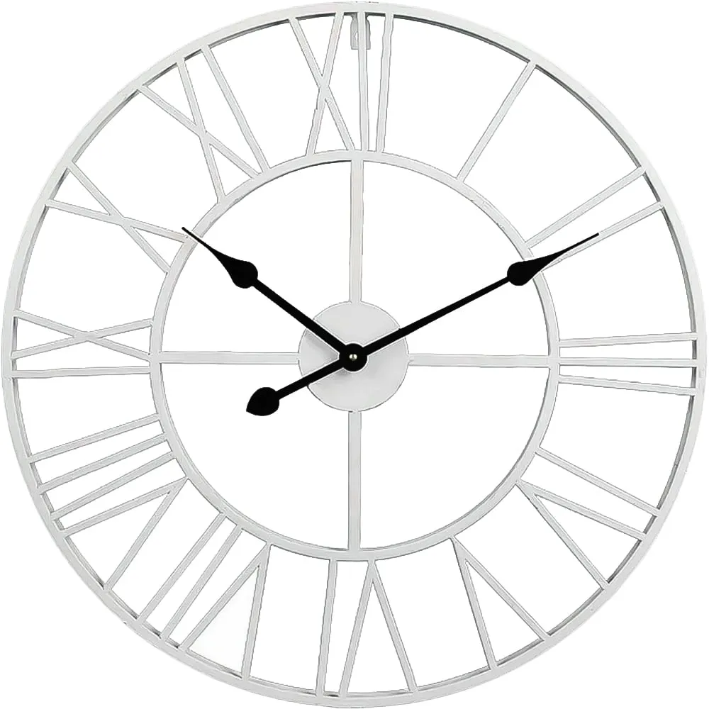 Round Wall Clock 40cm - White, Metal image