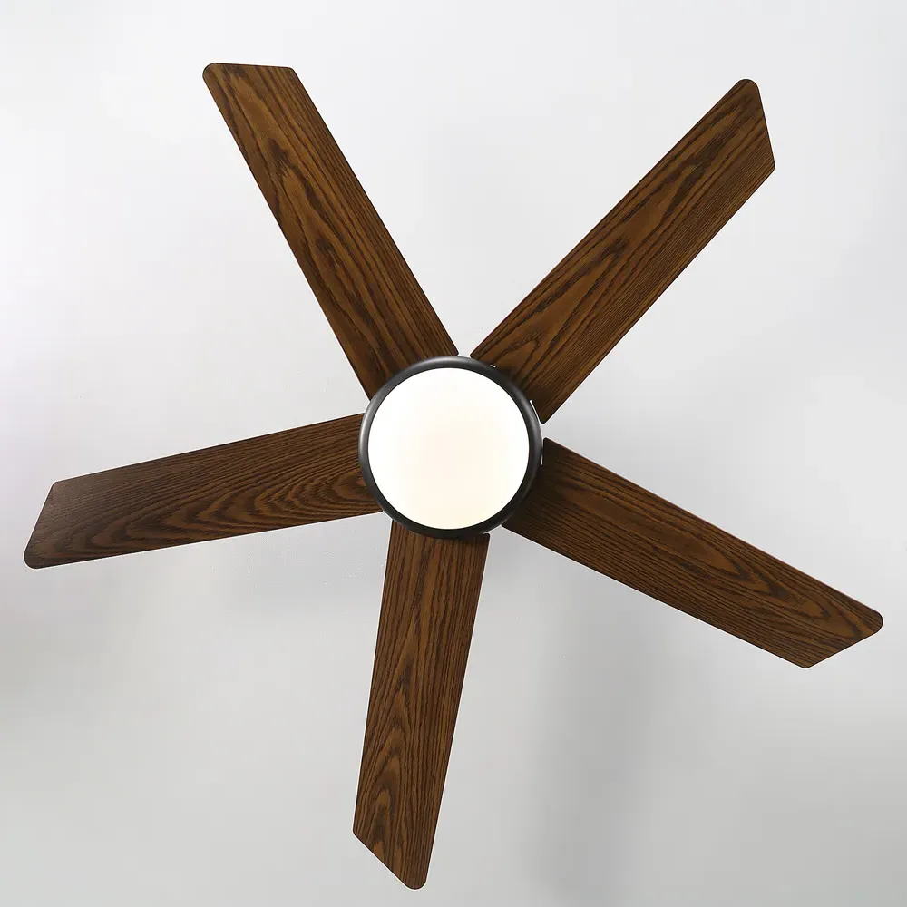 Rustic Wooden LED Ceiling Fan Light with Remote - Brown
