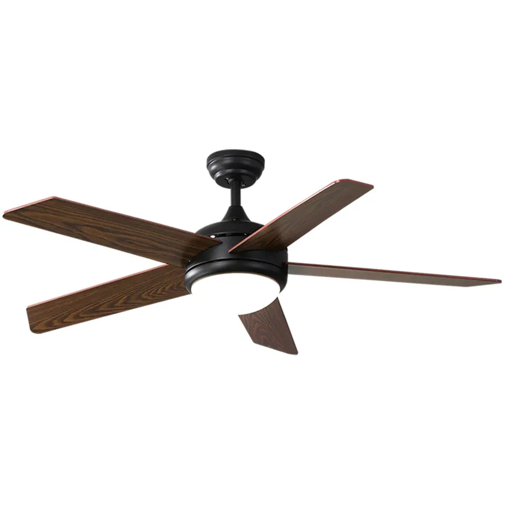 Rustic Wooden LED Ceiling Fan Light with Remote - Brown