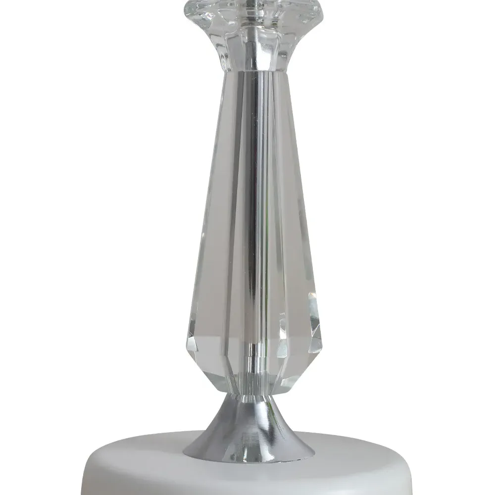 Scalloped Table Lamp - White, Crystal