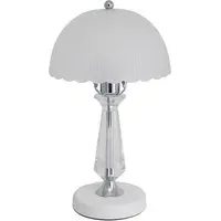 Scalloped Table Lamp - White, Crystal