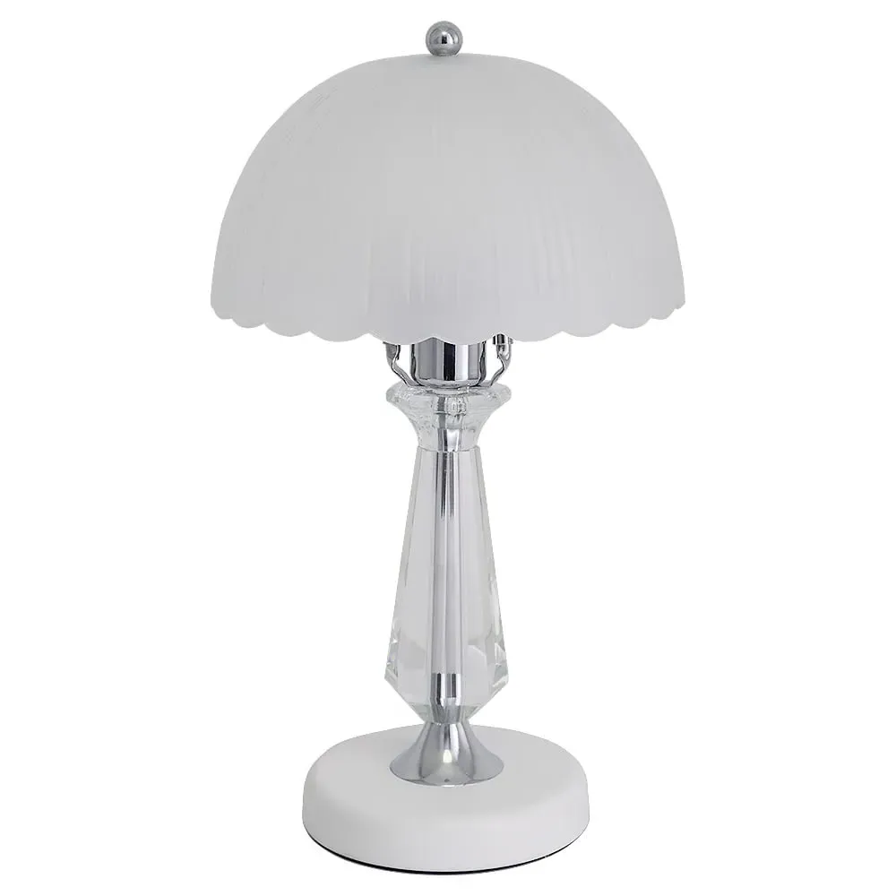 Scalloped Table Lamp - White, Crystal image